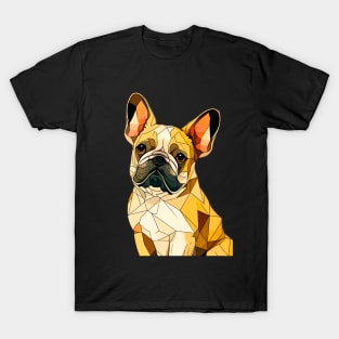 Geometric French Bulldog No. 1: Dark Background (on a no fill background) T-Shirt